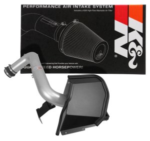 Kia Forte Performance Air Intake - K&N Engineering - Typhoon Short Ram - Silver - `14-`16